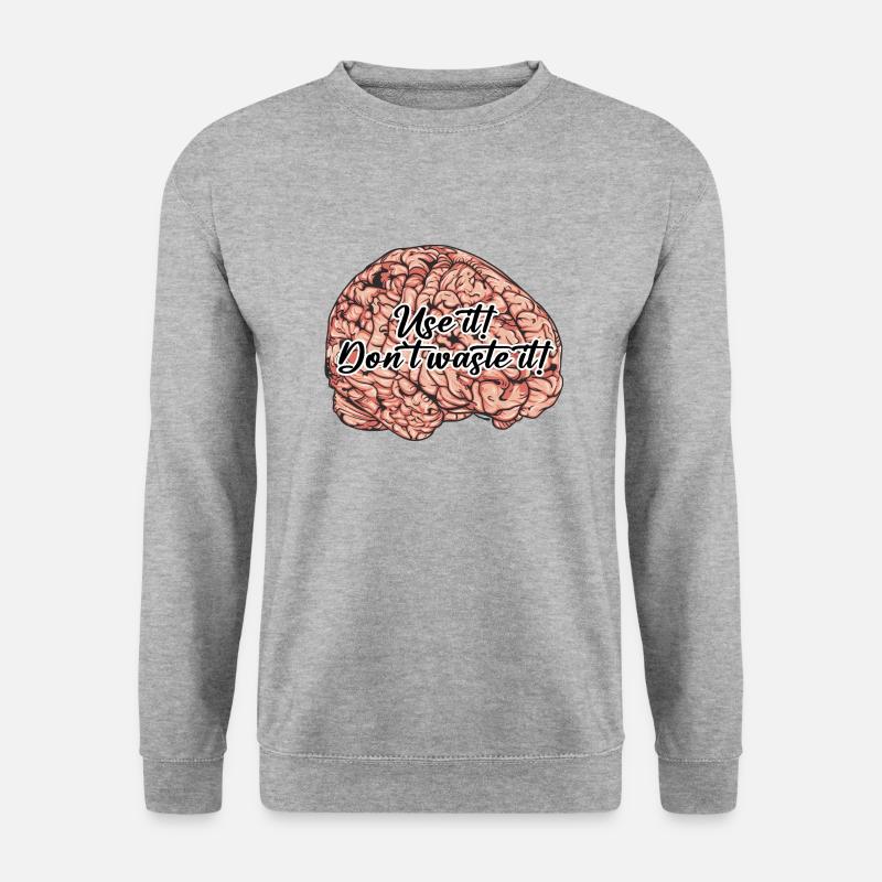 Hirn // Illustration - Unisex Pullover - Weißgrau meliert