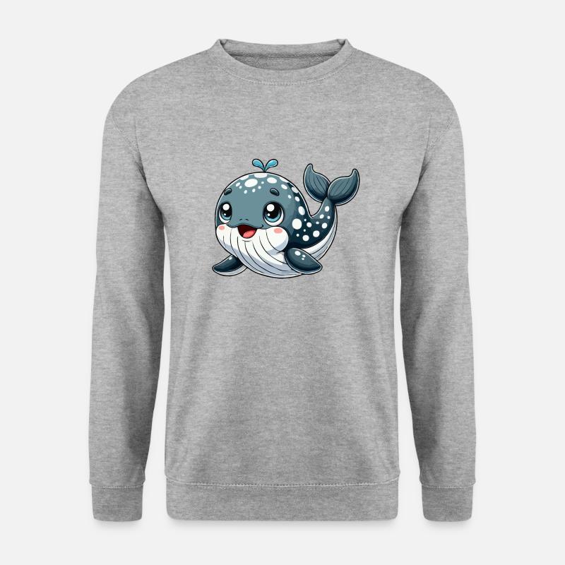Wal-Baby - Unisex Pullover - Weißgrau meliert