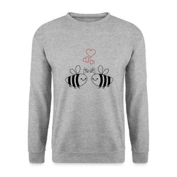 Bee Love - Unisex Sweatshirt - salt & pepper - Front - Alina (178cm) & Michal (187cm)