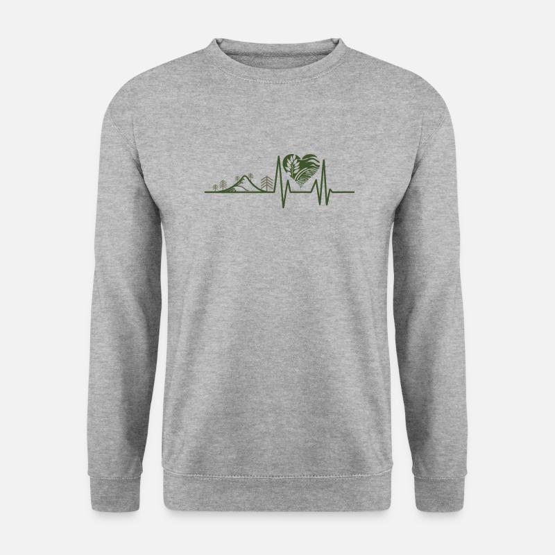 Natur - Herzschlag - Unisex Pullover - Weißgrau meliert
