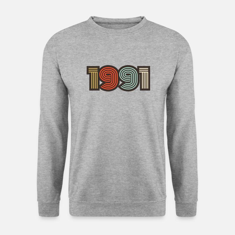 1991 Retro Jahrgang - Unisex Pullover - Weißgrau meliert