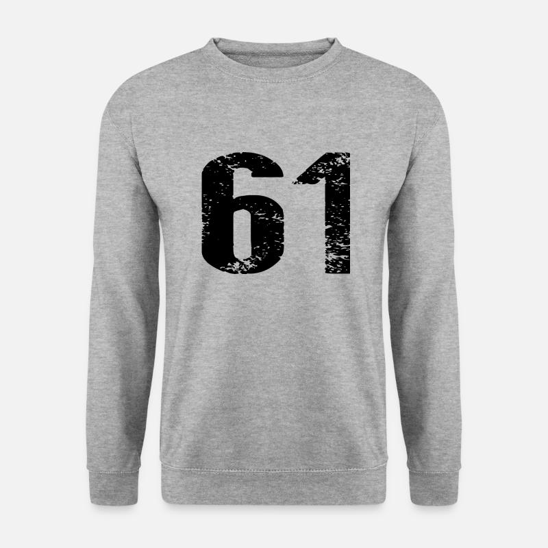 61 Zahl Trikot - Unisex Pullover - Weißgrau meliert