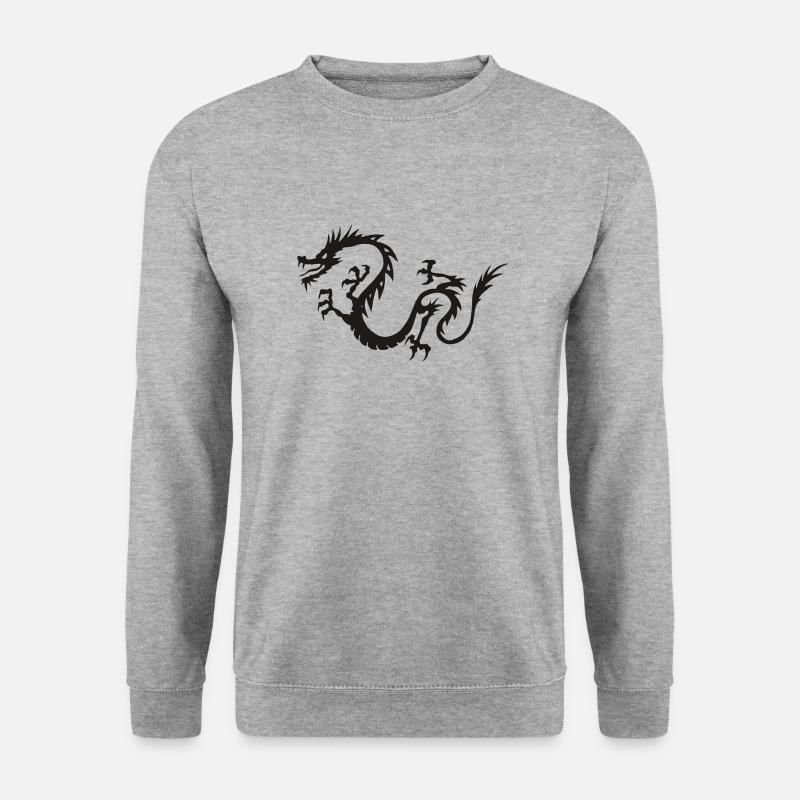Chinesischer Drache - Unisex Pullover - Weißgrau meliert