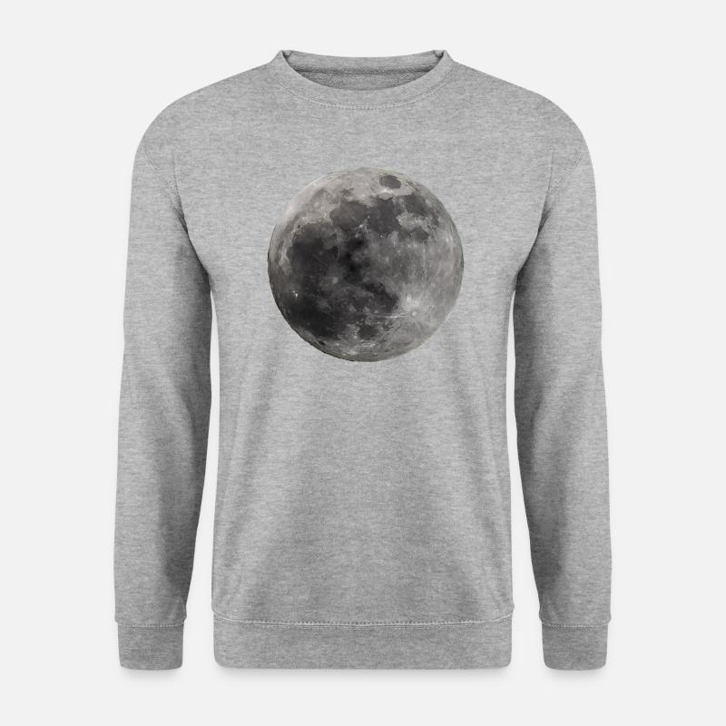 Mond - Unisex Pullover - Weißgrau meliert