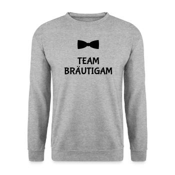 Team Bräutigam - Unisex Pullover - Weißgrau meliert - Vorne - Alina (178cm) & Michal (187cm)