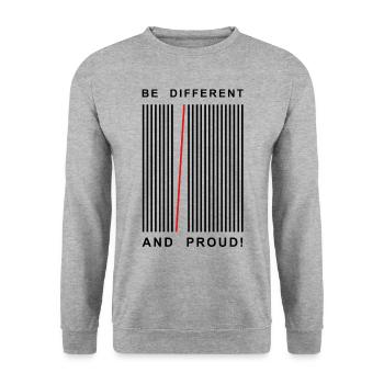 BE DIFFERENT AND PROUD - Unisex Pullover - Weißgrau meliert - Vorne - Alina (178cm) & Michal (187cm)