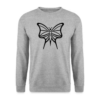 Papillon - Sweat-shirt Unisexe - gris chiné - Devant - Alina (178cm) & Michal (187cm)