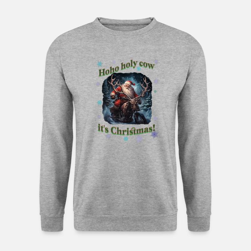 Hoho holy cow - Unisex Pullover - Weißgrau meliert