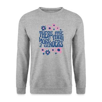 Il y a plus de 2 genres LGBTQ Spectrum - Sweat-shirt Unisexe - gris chiné - Devant - Alina (178cm) & Michal (187cm)