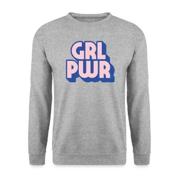 Girl Power - Unisex Pullover - Weißgrau meliert - Vorne - Alina (178cm) & Michal (187cm)
