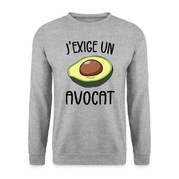 I Demand A Lawyer - Humor Pun - Unisex Sweatshirt - salt & pepper - Front - Alina (178cm) & Michal (187cm)