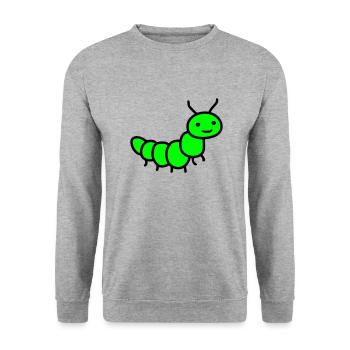 Raupe - Unisex Pullover - Weißgrau meliert - Vorne - Alina (178cm) & Michal (187cm)