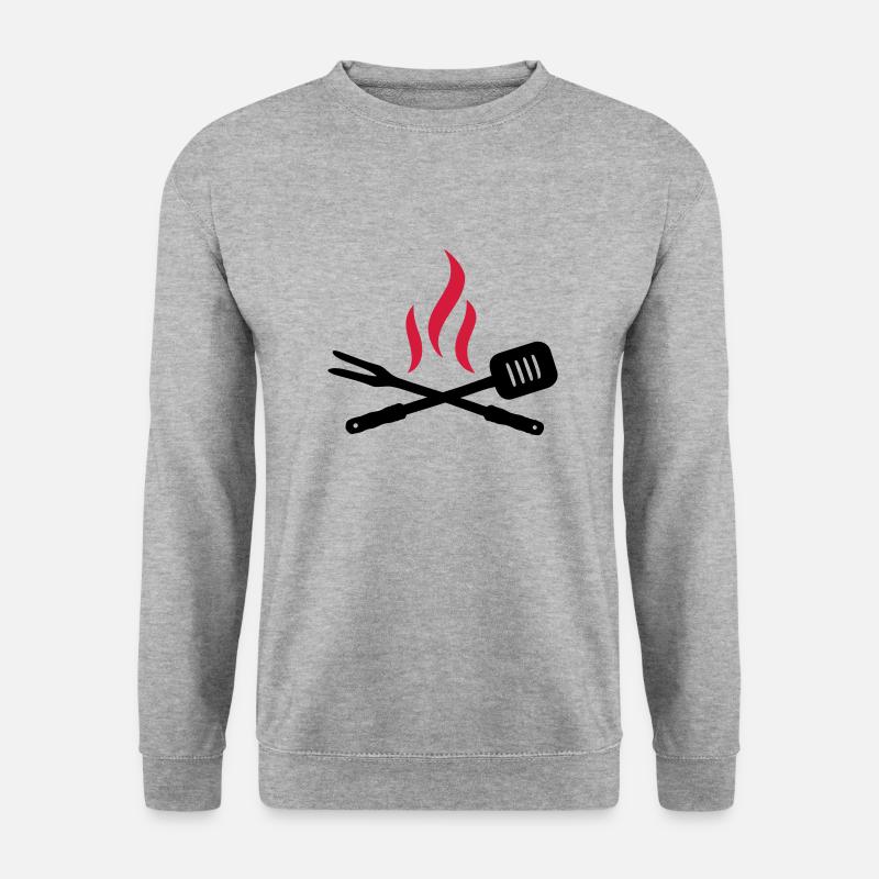 Grillen - Unisex Pullover - Weißgrau meliert