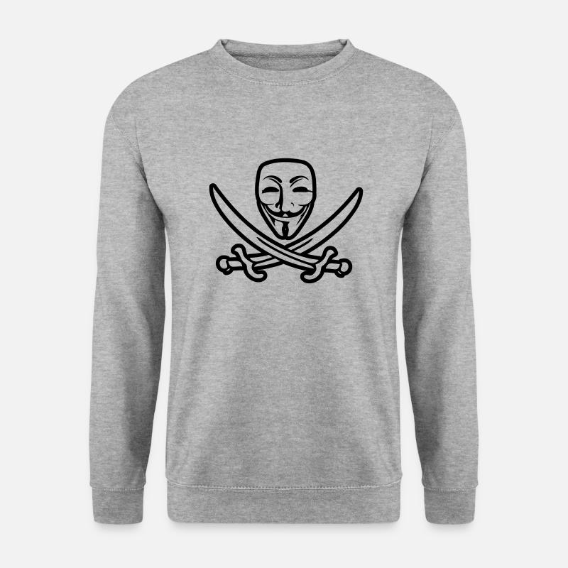 ANONYMOUS - Unisex Pullover - Weißgrau meliert