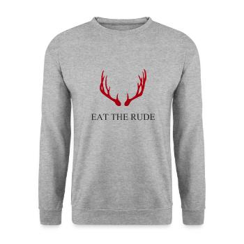Hannibal - Eat the rude - Unisex Sweatshirt - salt & pepper - Front - Alina (178cm) & Michal (187cm)
