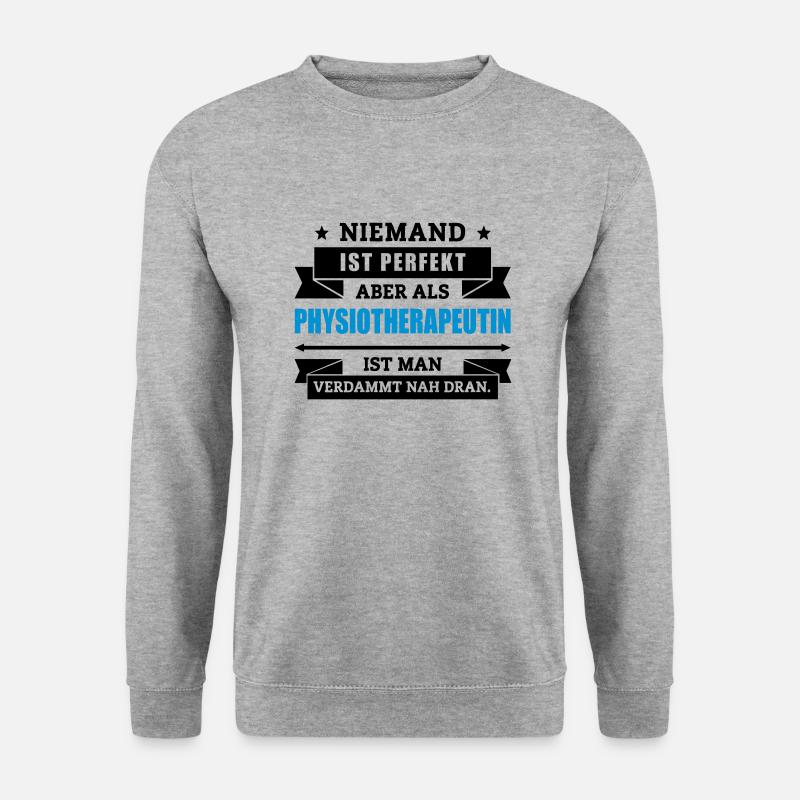 Fun Physiotherapeutin - Unisex Pullover - Weißgrau meliert