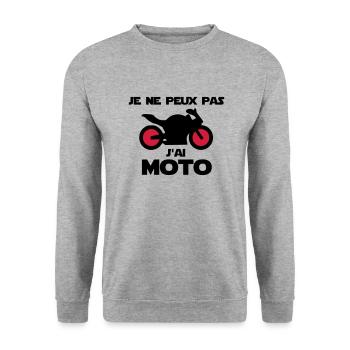 j'ai moto - Sweat-shirt Unisexe - gris chiné - Devant - Alina (178cm) & Michal (187cm)