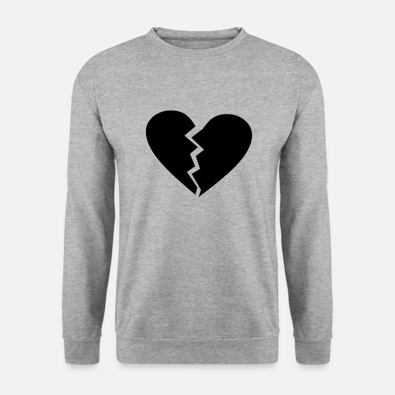 love broken heart - Unisex Pullover - Weißgrau meliert