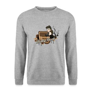 Betty Beat Special Collection 3 Men T-Shirt - Unisex Pullover - Weißgrau meliert - Vorne - Alina (178cm) & Michal (187cm)