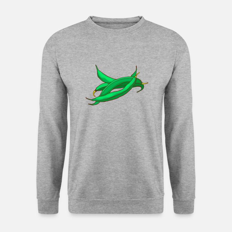 Bohnen Wachsbohnen Brechbohnen - Unisex Pullover - Weißgrau meliert
