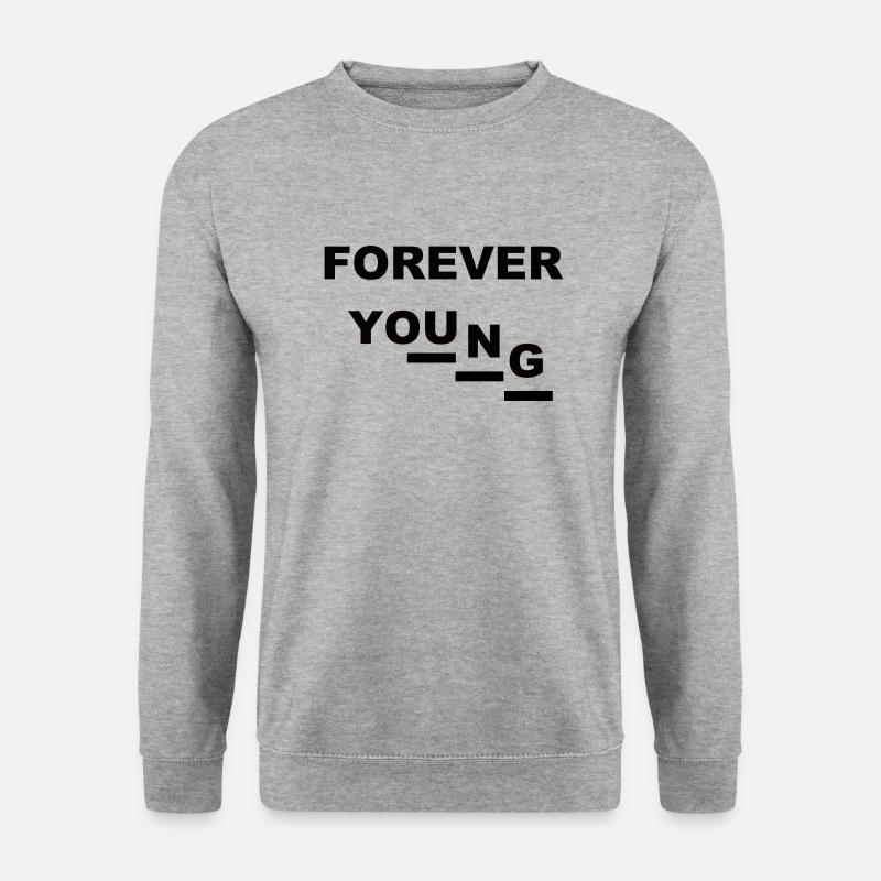 Forever Young (1) - Unisex Pullover - Weißgrau meliert
