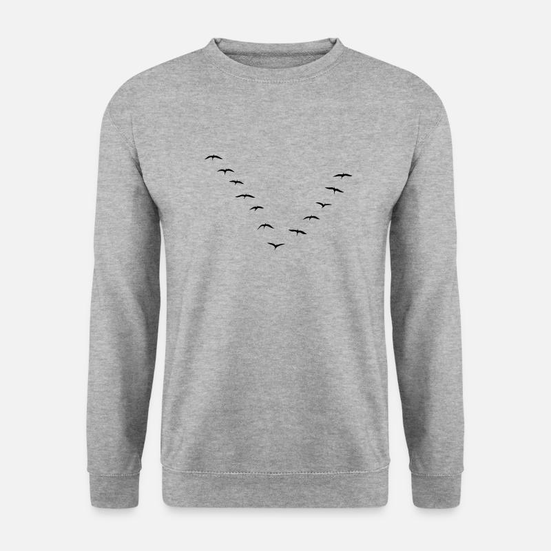 Zugvögel - Unisex Pullover - Weißgrau meliert