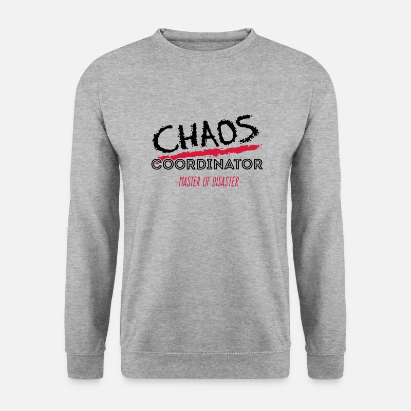 Chaos Coordinator Master of disaster - 2C Farbwech - Unisex Pullover - Weißgrau meliert