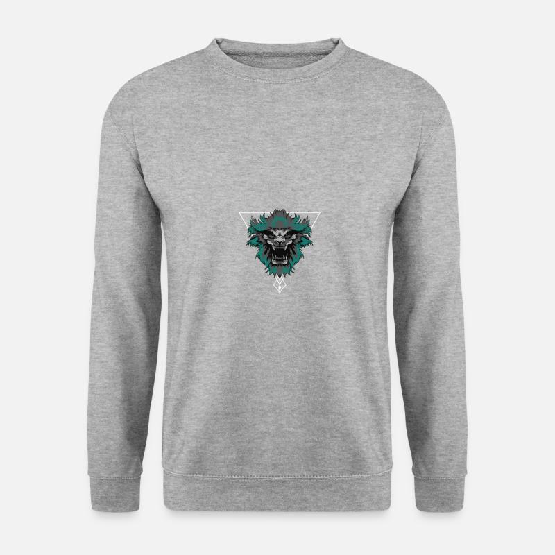 Brüllender Löwe - Unisex Pullover - Weißgrau meliert