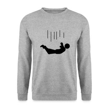 fliegen - Unisex Pullover - Weißgrau meliert - Vorne - Alina (178cm) & Michal (187cm)