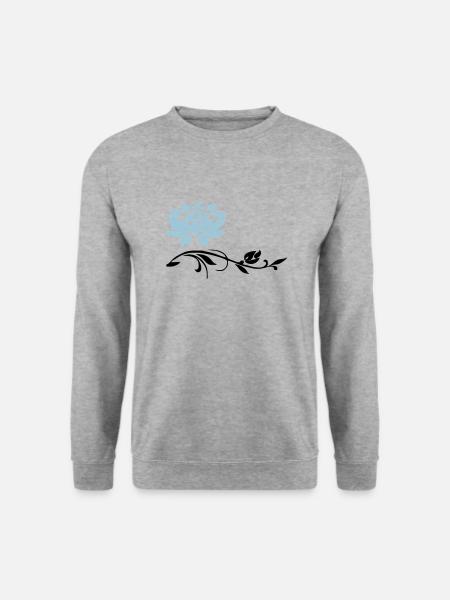 blume - Unisex Pullover - Weißgrau meliert