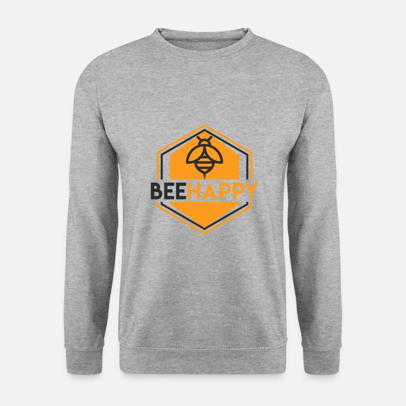 BEE HAPPY - Unisex Pullover - Weißgrau meliert