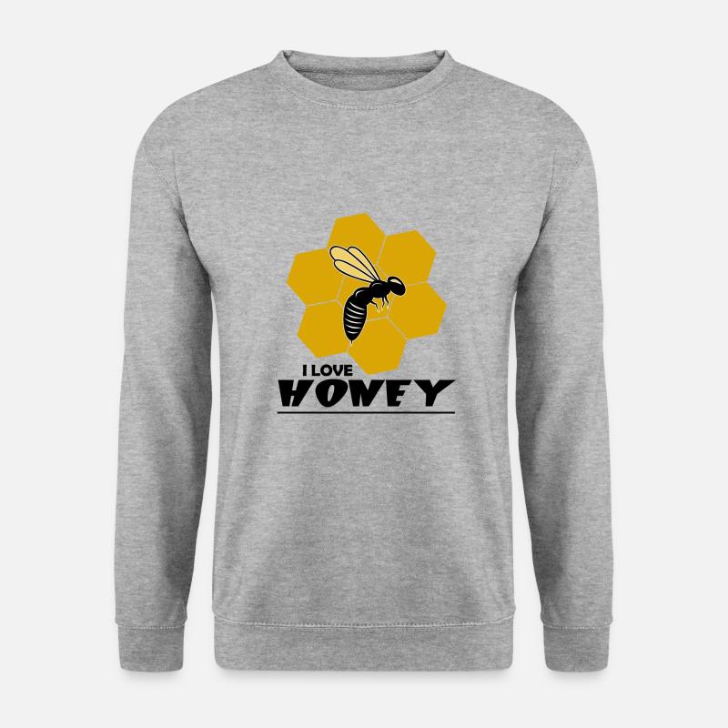 I LOVE HONEY - Unisex Pullover - Weißgrau meliert