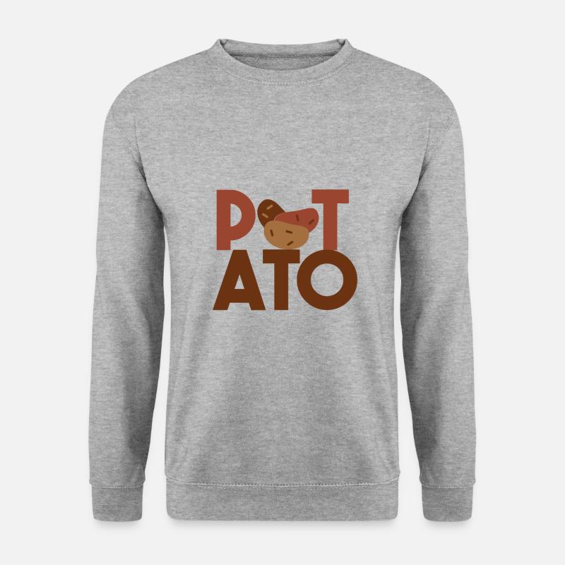 POTATOE - Unisex Pullover - Weißgrau meliert