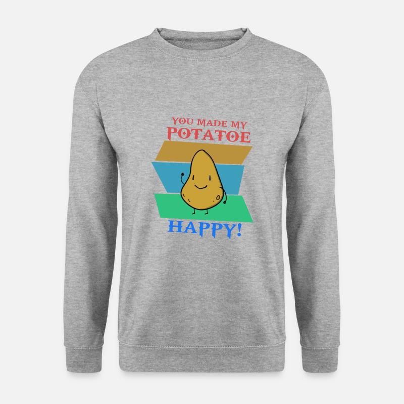 YOU MADE MY POTATOE HAPPY! - Unisex Pullover - Weißgrau meliert