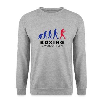 Boxing evolution - Sweat-shirt Unisexe - gris chiné - Devant - Alina (178cm) & Michal (187cm)