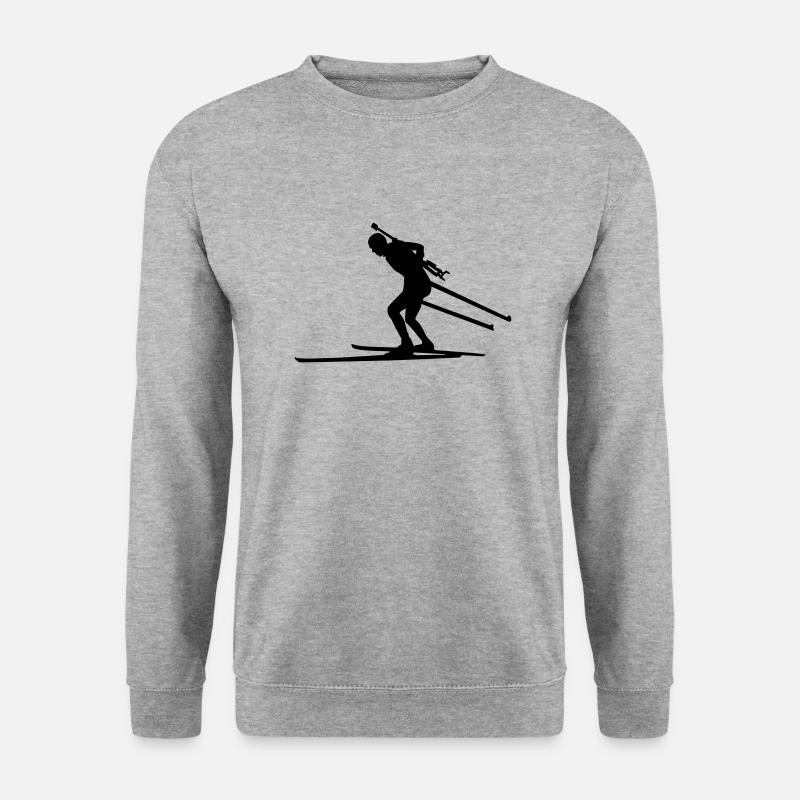 Biathlon - Unisex Pullover - Weißgrau meliert
