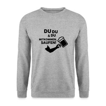 Mallorca - JGA - Party - Unisex Pullover - Weißgrau meliert - Vorne - Alina (178cm) & Michal (187cm)