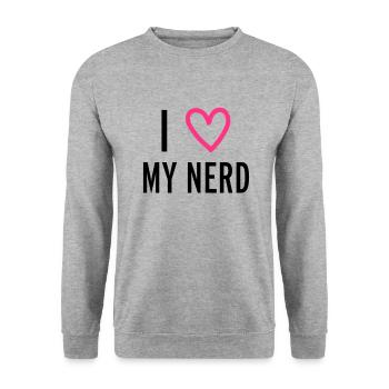Nerd - Unisex Pullover - Weißgrau meliert - Vorne - Alina (178cm) & Michal (187cm)