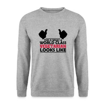 world class vegetarian - Unisex Sweatshirt - salt & pepper - Front - Alina (178cm) & Michal (187cm)