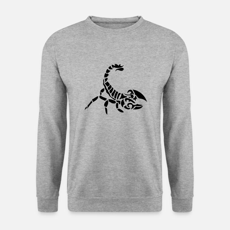 Stammesskorpion - Unisex Pullover - Weißgrau meliert