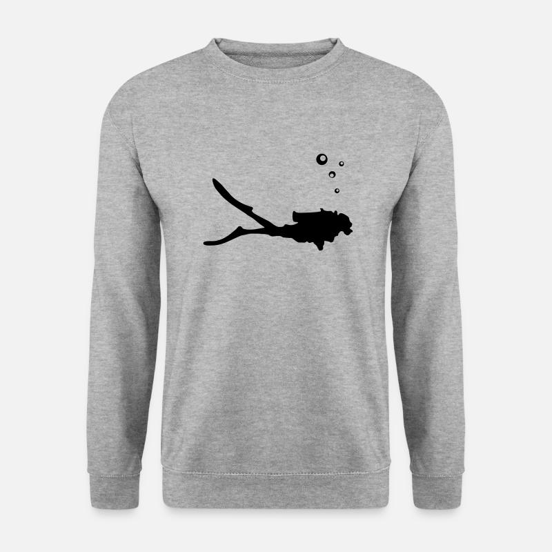 Taucher, tauchen - Unisex Pullover - Weißgrau meliert