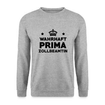 Zollbeamter Zollbeamterin Zoll Polizei Polizist - Unisex Pullover - Weißgrau meliert - Vorne - Alina (178cm) & Michal (187cm)