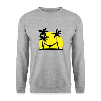 Hammock in Paradise - Unisex Sweatshirt - salt & pepper - Front - Alina (178cm) & Michal (187cm)