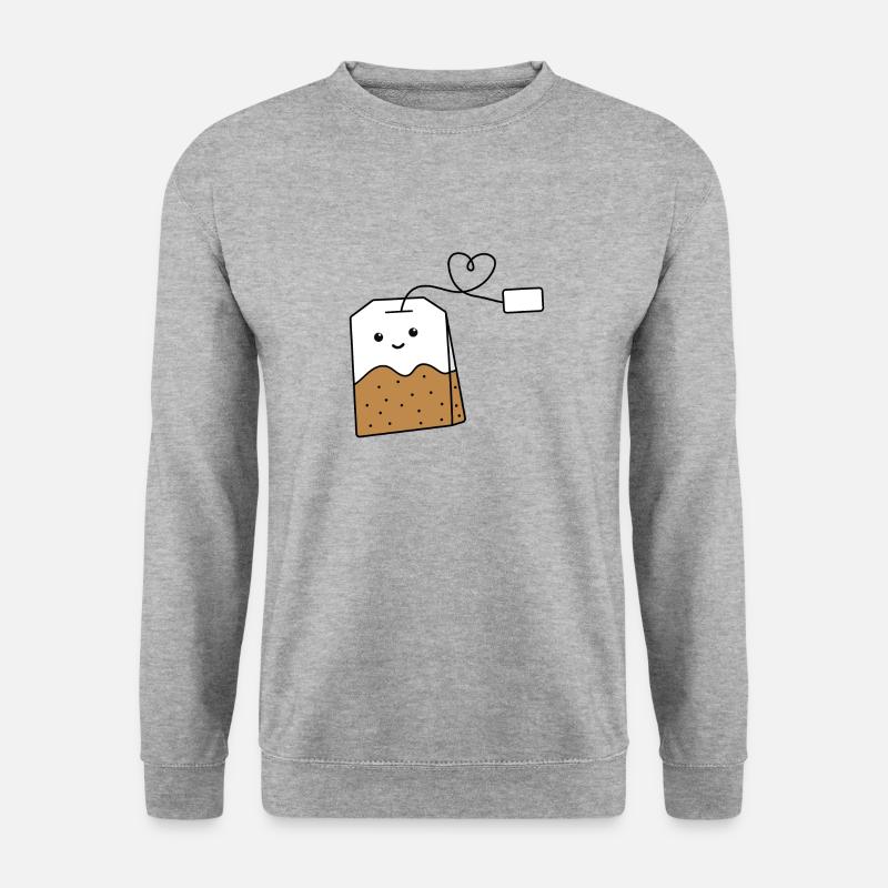 Teebeutel - Unisex Pullover - Weißgrau meliert