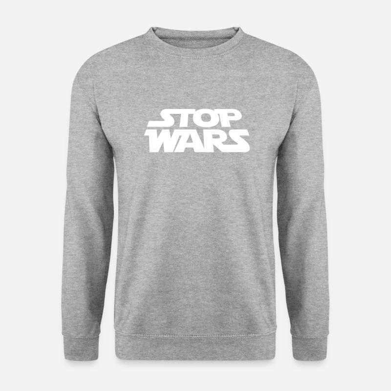 stop wars - Unisex Pullover - Weißgrau meliert