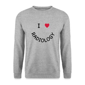 I love Radiology - Unisex Sweatshirt - salt & pepper - Front - Alina (178cm) & Michal (187cm)