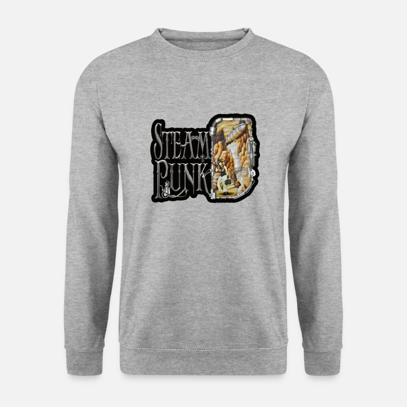 Steampunk - Unisex Pullover - Weißgrau meliert