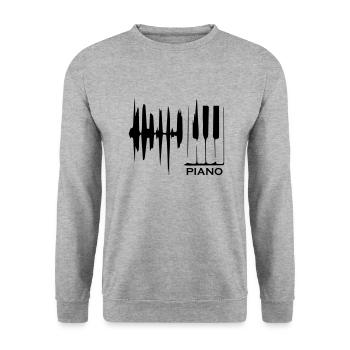 Piano Music - Unisex Pullover - Weißgrau meliert - Vorne - Alina (178cm) & Michal (187cm)