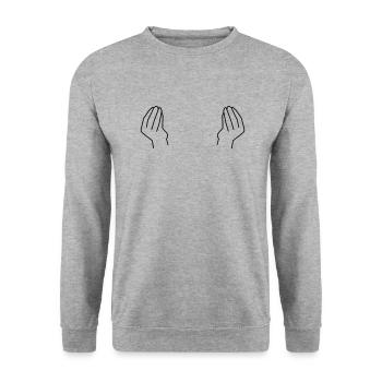 Aiguilles d’Italie - Sweat-shirt Unisexe - gris chiné - Devant - Alina (178cm) & Michal (187cm)