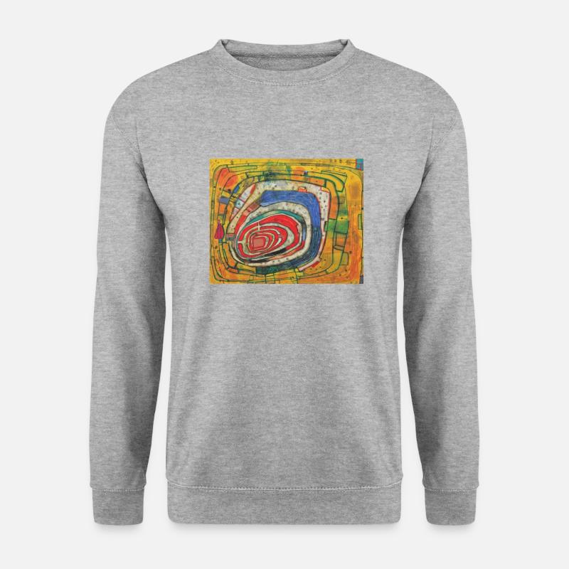 hundert wasser - kunst - Unisex Pullover - Weißgrau meliert